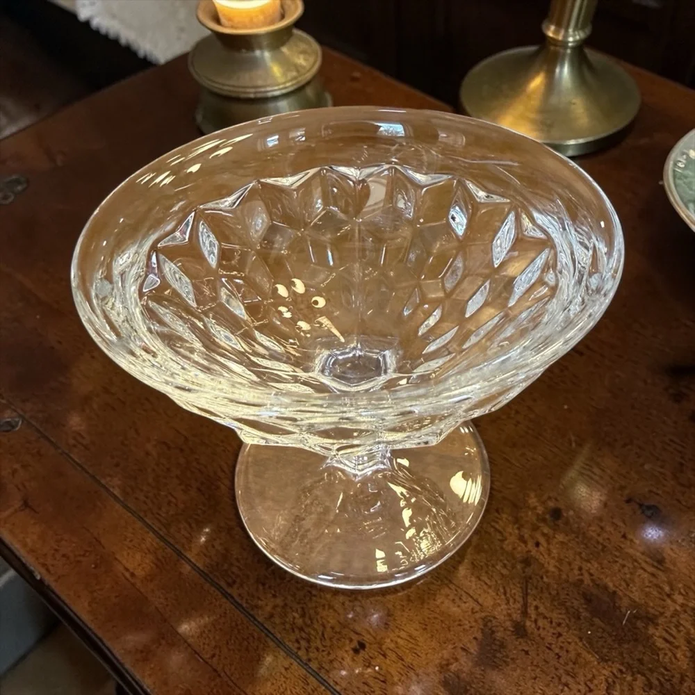 Vintage Fostoria American Clear Glass Low Sherbet Dessert Bowl